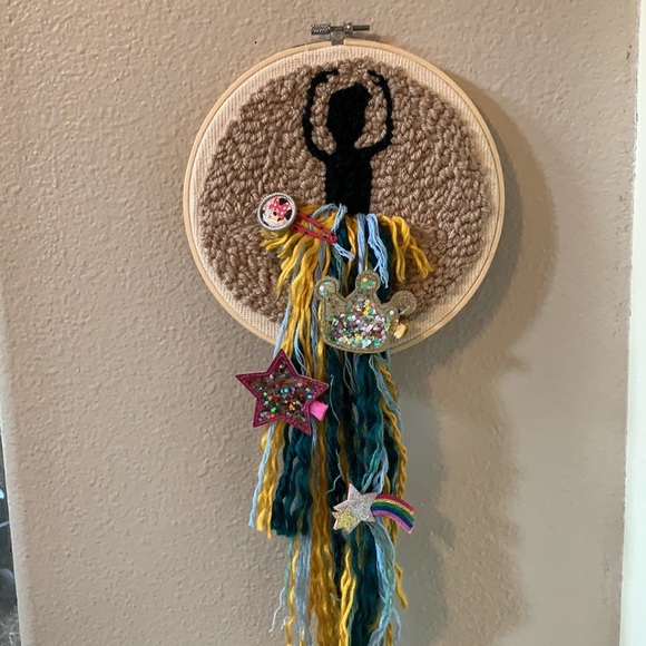 Ballerina punch needle wall art/hair bow holder!! - Picture 2 of 11